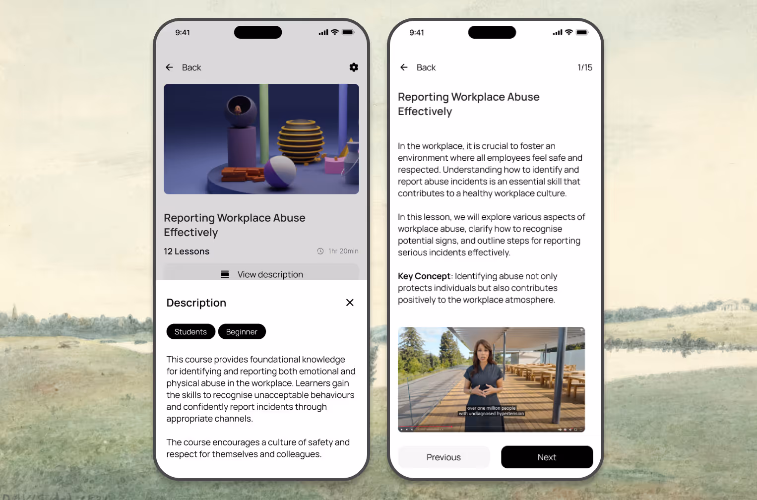 One Course mobile learning app