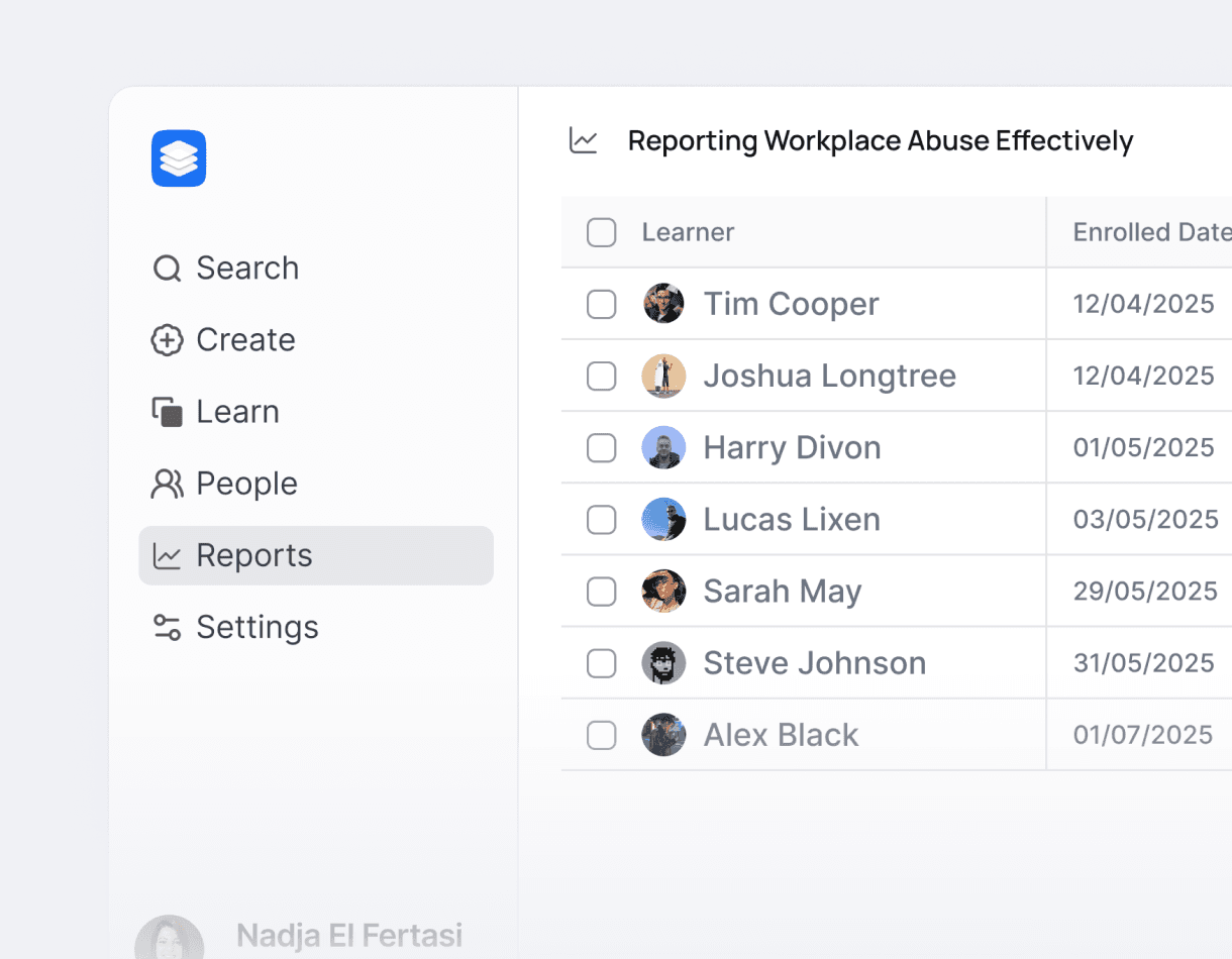 Course Builder interface